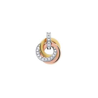 Pendentif en or jaune, or rose, or blanc et diamants