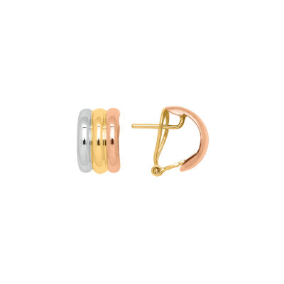 Boucles d'oreilles en or jaune, or rose et or blanc