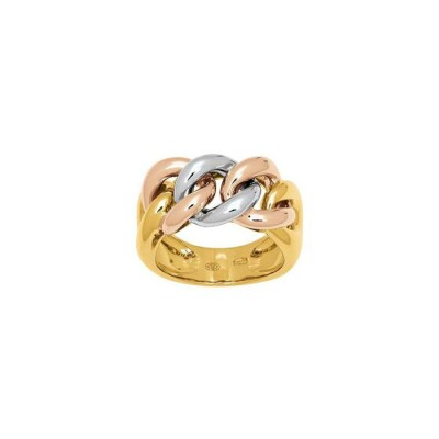 Bague en or jaune, or rose et or blanc, taille 54