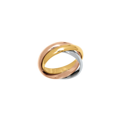 Bague en or jaune, or rose et or blanc, taille 56