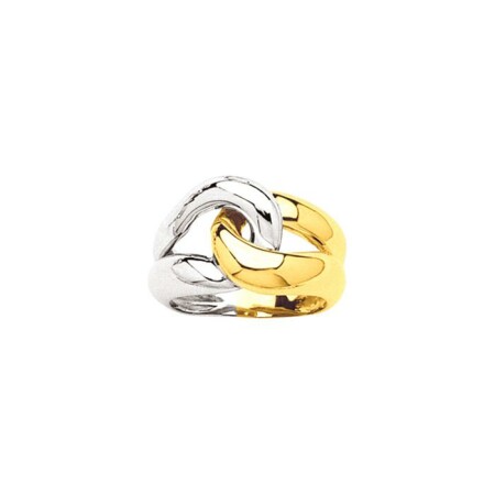 Bague en or blanc et or jaune, taille 56