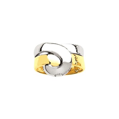 Bague en or blanc et or jaune, taille 56