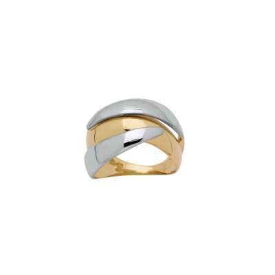 Bague en or jaune et or blanc, taille 54