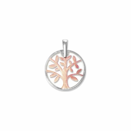 Médaille arbre de vie en or blanc et or rose