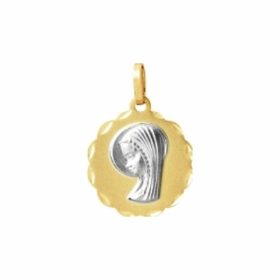 Médaille religieuse vierge en or blanc or jaune