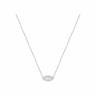 Collier oval Djula Engagement en or blanc et diamants