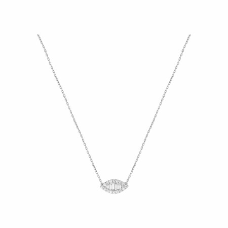 Collier oval Djula Engagement en or blanc et diamants