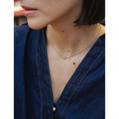 Collier Murat Café Lumière en argent, plaqué or et oxyde de zirconium