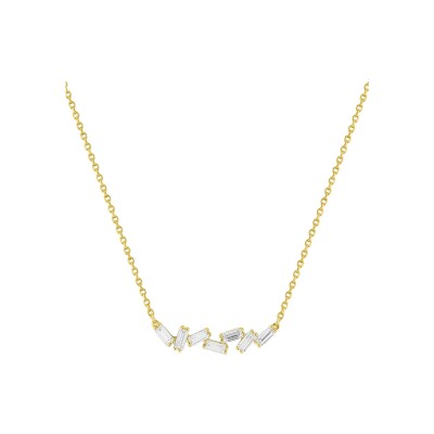 Collier Murat Miroir Twist en argent doré à l'or et oxydes de zirconium
