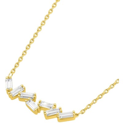 Collier Murat Miroir Twist en argent doré à l'or et oxydes de zirconium