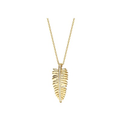 Collier Murat Les Fougéres en argent doré à l'or et oxydes de zirconium