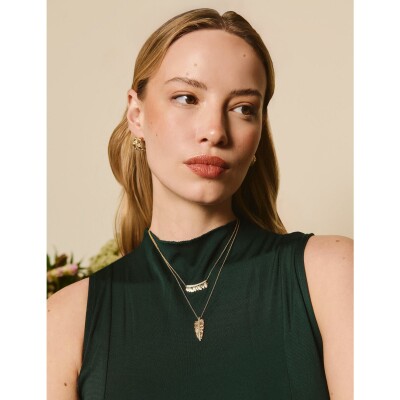 Collier Murat Les Fougéres en argent doré à l'or et oxydes de zirconium