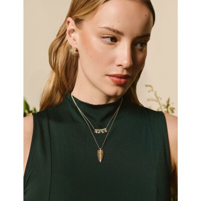 Collier Murat Les Fougéres en argent doré à l'or et oxydes de zirconium