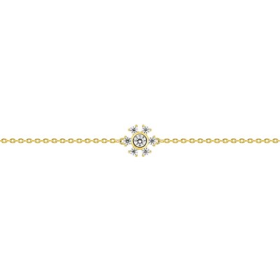 Bracelet Murat Cristal d'hiver en argent, plaqué or et oxyde de zirconium