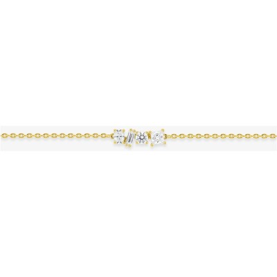 Bracelet Murat Harmonie Twist en argent doré à l'or et oxydes de zirconium