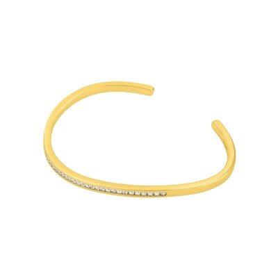 Bracelet jonc Murat Seine en argent, plaqué or et oxyde de zirconium