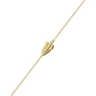 Bracelet Murat Les Fougéres en argent doré à l'or et oxydes de zirconium