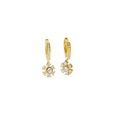 Boucles d'oreilles créoles Murat Cristal d'hiver en argent, plaqué or et oxyde de zirconium