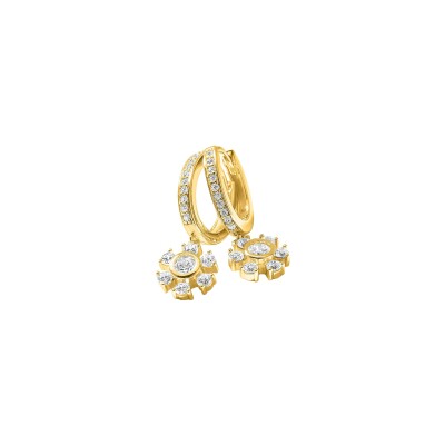 Boucles d'oreilles créoles Murat Cristal d'hiver en argent, plaqué or et oxyde de zirconium