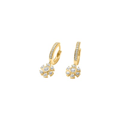 Boucles d'oreilles créoles Murat Cristal d'hiver en argent, plaqué or et oxyde de zirconium