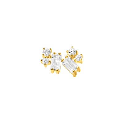 Boucles d'oreilles Murat Harmonie Twist en argent doré à l'or et oxydes de zirconium