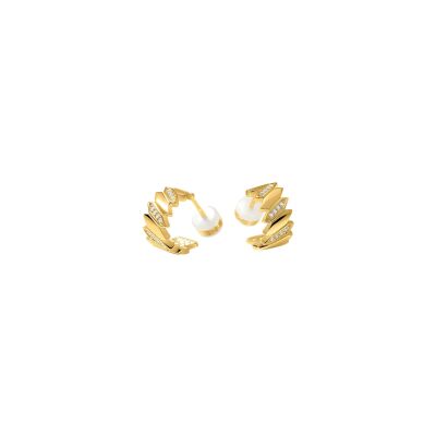 Boucles d'oreilles Murat Minuit en argent, plaqué or et oxyde de zirconium