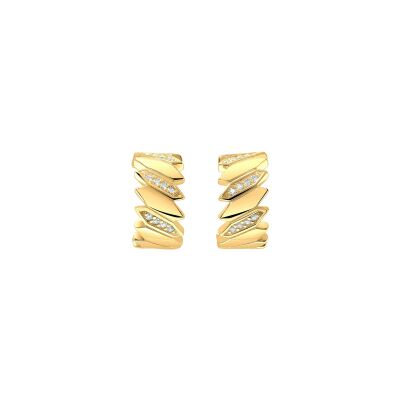 Boucles d'oreilles Murat Minuit en argent, plaqué or et oxyde de zirconium