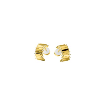 Boucles d'oreilles Murat Minuit en argent, plaqué or et oxyde de zirconium