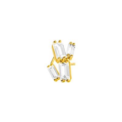 Boucles d'oreilles Murat Miroir Twist en argent doré à l'or et oxydes de zirconium