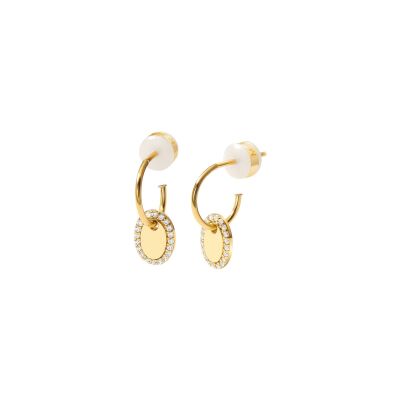 Boucles d'oreilles créoles Murat Café Lumière en argent, plaqué or et oxyde de zirconium