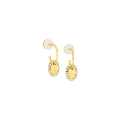 Boucles d'oreilles créoles Murat Café Lumière en argent, plaqué or et oxyde de zirconium