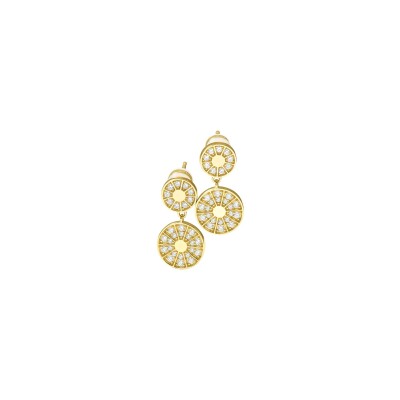 Boucles d'oreilles Murat Plein Soleil en argent doré à l'or et oxydes de zirconium