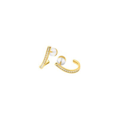 Boucles d'oreilles Murat Seine en argent, plaqué or et oxyde de zirconium