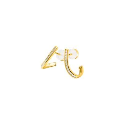 Boucles d'oreilles Murat Seine en argent, plaqué or et oxyde de zirconium