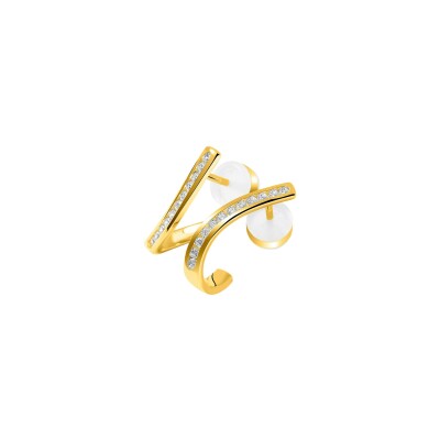 Boucles d'oreilles Murat Seine en argent, plaqué or et oxyde de zirconium