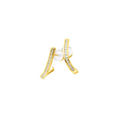 Boucles d'oreilles Murat Seine en argent, plaqué or et oxyde de zirconium