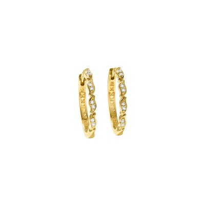 Boucles d'oreilles Murat La Marée en argent doré à l'or et oxydes de zirconium