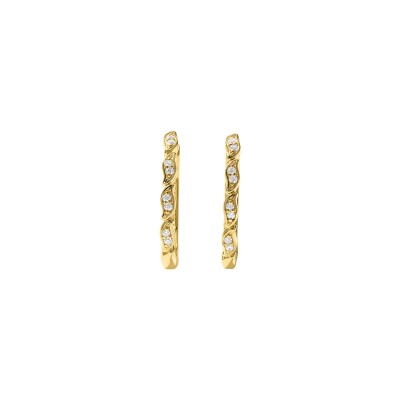 Boucles d'oreilles Murat La Marée en argent doré à l'or et oxydes de zirconium