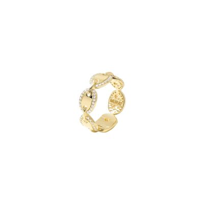 Bague Murat Café Lumière en argent, plaqué or et oxyde de zirconium