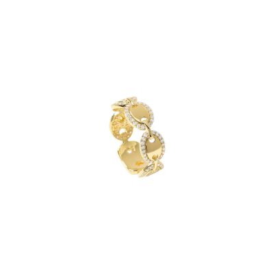 Bague Murat Café Lumière en argent, plaqué or et oxyde de zirconium