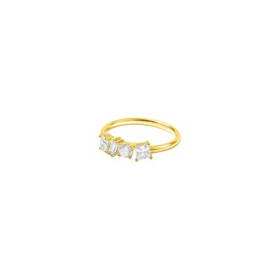 Bague Murat Harmonie Twist en argent doré à l'or et oxydes de zirconium
