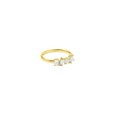 Bague Murat Harmonie Twist en argent doré à l'or et oxydes de zirconium