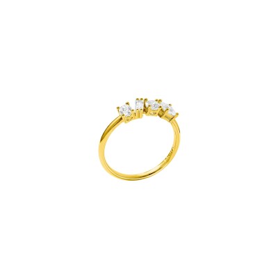 Bague Murat Harmonie Twist en argent doré à l'or et oxydes de zirconium