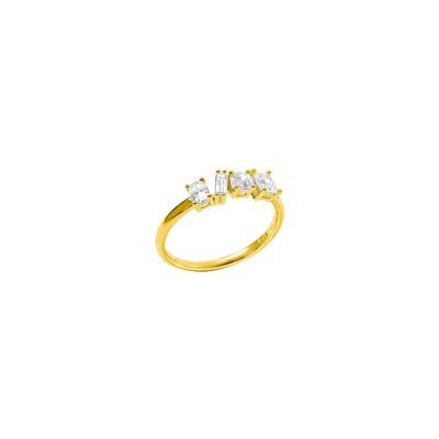 Bague Murat Harmonie Twist en argent doré à l'or et oxydes de zirconium