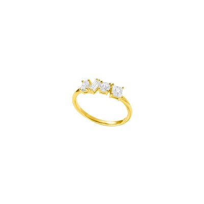 Bague Murat Harmonie Twist en argent doré à l'or et oxydes de zirconium