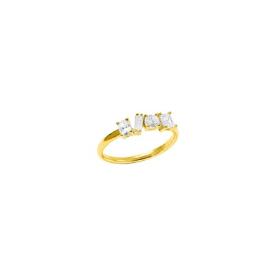 Bague Murat Harmonie Twist en argent doré à l'or et oxydes de zirconium