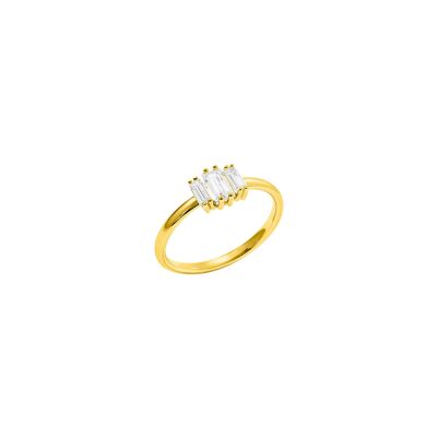 Bague Murat Miroir Twist en argent doré à l'or et oxydes de zirconium