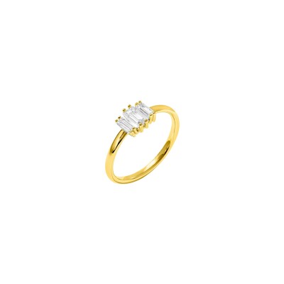 Bague Murat Miroir Twist en argent doré à l'or et oxydes de zirconium