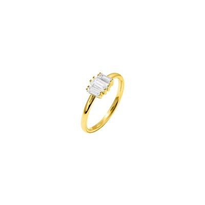 Bague Murat Miroir Twist en argent doré à l'or et oxydes de zirconium