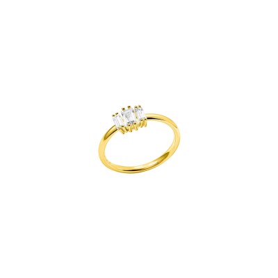 Bague Murat Miroir Twist en argent doré à l'or et oxydes de zirconium